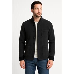 Grayers 100% Lambswool Charcoal Preppy Jacket Cardigan Mens medium